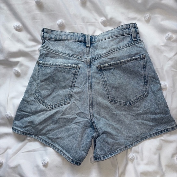 Zara Blue Jean Shorts High-Waisted Vintage Style - Picture 3 of 4